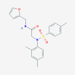 molecular formula C22H24N2O4S B422533 N~2~-(2,4-dimethylphenyl)-N-(furan-2-ylmethyl)-N~2~-[(4-methylphenyl)sulfonyl]glycinamide 