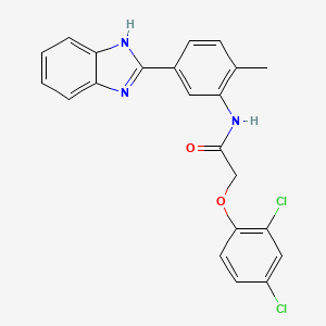 molecular formula C22H17Cl2N3O2 B4225334 N-[5-(1H-benzimidazol-2-yl)-2-methylphenyl]-2-(2,4-dichlorophenoxy)acetamide 