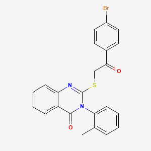 molecular formula C23H17BrN2O2S B4225342 2-{[2-(4-bromophenyl)-2-oxoethyl]thio}-3-(2-methylphenyl)-4(3H)-quinazolinone 