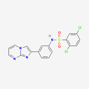 molecular formula C18H12Cl2N4O2S B4225345 2,5-dichloro-N-(3-imidazo[1,2-a]pyrimidin-2-ylphenyl)benzenesulfonamide 