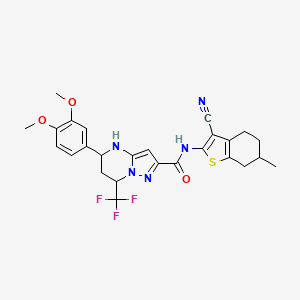 N-(3-cyano-6-methyl-4,5,6,7-tetrahydro-1-benzothien-2-yl)-5-(3,4-dimethoxyphenyl)-7-(trifluoromethyl)-4,5,6,7-tetrahydropyrazolo[1,5-a]pyrimidine-2-carboxamide