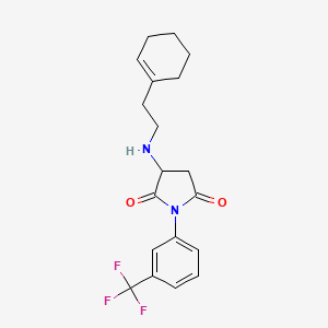 molecular formula C19H21F3N2O2 B4225370 3-{[2-(1-cyclohexen-1-yl)ethyl]amino}-1-[3-(trifluoromethyl)phenyl]-2,5-pyrrolidinedione 