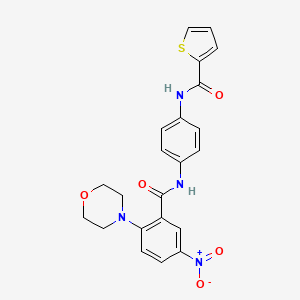 molecular formula C22H20N4O5S B4225376 N-(4-{[2-(4-morpholinyl)-5-nitrobenzoyl]amino}phenyl)-2-thiophenecarboxamide 