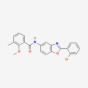 molecular formula C22H17BrN2O3 B4225385 N-[2-(2-bromophenyl)-1,3-benzoxazol-5-yl]-2-methoxy-3-methylbenzamide 