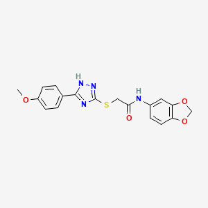 molecular formula C18H16N4O4S B4225408 N-1,3-benzodioxol-5-yl-2-{[5-(4-methoxyphenyl)-4H-1,2,4-triazol-3-yl]thio}acetamide 