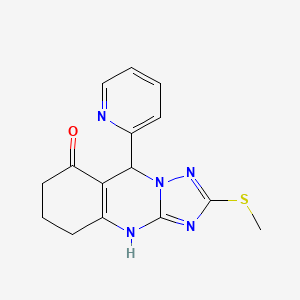 molecular formula C15H15N5OS B4225433 2-(methylthio)-9-(2-pyridinyl)-5,6,7,9-tetrahydro[1,2,4]triazolo[5,1-b]quinazolin-8(4H)-one 