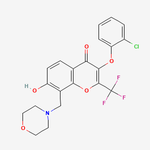 molecular formula C21H17ClF3NO5 B4225438 3-(2-chlorophenoxy)-7-hydroxy-8-(4-morpholinylmethyl)-2-(trifluoromethyl)-4H-chromen-4-one 