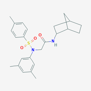 molecular formula C24H30N2O3S B422544 N-bicyclo[2.2.1]hept-2-yl-2-{3,5-dimethyl[(4-methylphenyl)sulfonyl]anilino}acetamide 
