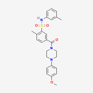 molecular formula C26H29N3O4S B4225449 5-{[4-(4-methoxyphenyl)-1-piperazinyl]carbonyl}-2-methyl-N-(3-methylphenyl)benzenesulfonamide 