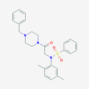molecular formula C27H31N3O3S B422545 N-[2-(4-benzylpiperazin-1-yl)-2-oxoethyl]-N-(2,5-dimethylphenyl)benzenesulfonamide 