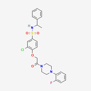 3-chloro-4-{2-[4-(2-fluorophenyl)-1-piperazinyl]-2-oxoethoxy}-N-(1-phenylethyl)benzenesulfonamide