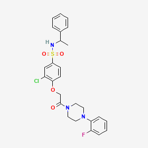 molecular formula C26H27ClFN3O4S B4225450 3-chloro-4-{2-[4-(2-fluorophenyl)-1-piperazinyl]-2-oxoethoxy}-N-(1-phenylethyl)benzenesulfonamide 