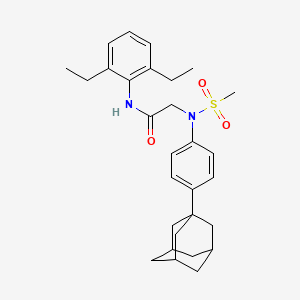 molecular formula C29H38N2O3S B4225458 N~2~-[4-(1-adamantyl)phenyl]-N~1~-(2,6-diethylphenyl)-N~2~-(methylsulfonyl)glycinamide 