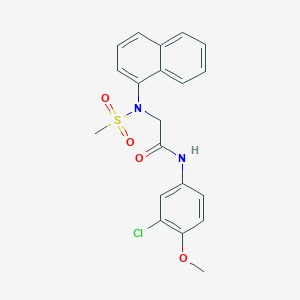 molecular formula C20H19ClN2O4S B422547 N-(3-chloro-4-methoxyphenyl)-2-[(methylsulfonyl)(1-naphthyl)amino]acetamide 