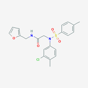 molecular formula C21H21ClN2O4S B422548 2-{3-chloro-4-methyl[(4-methylphenyl)sulfonyl]anilino}-N-(2-furylmethyl)acetamide 