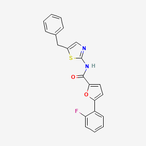 molecular formula C21H15FN2O2S B4225480 N-(5-benzyl-1,3-thiazol-2-yl)-5-(2-fluorophenyl)-2-furamide 