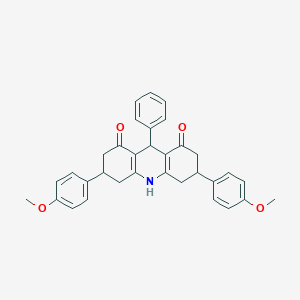 molecular formula C33H31NO4 B4225482 3,6-bis(4-methoxyphenyl)-9-phenyl-3,4,6,7,9,10-hexahydro-1,8(2H,5H)-acridinedione 