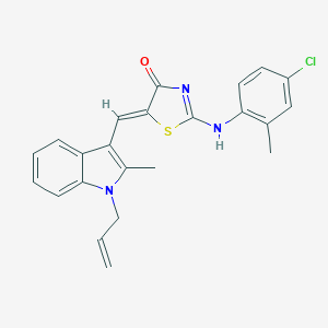 molecular formula C23H20ClN3OS B422549 (5Z)-2-(4-chloro-2-methylanilino)-5-[(2-methyl-1-prop-2-enylindol-3-yl)methylidene]-1,3-thiazol-4-one 