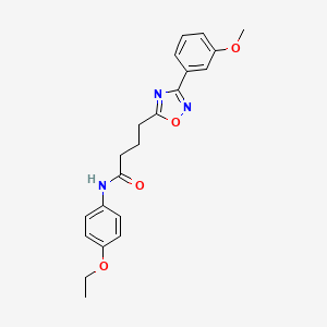 molecular formula C21H23N3O4 B4225500 N-(4-ethoxyphenyl)-4-[3-(3-methoxyphenyl)-1,2,4-oxadiazol-5-yl]butanamide 