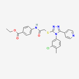 molecular formula C25H22ClN5O3S B4225506 ethyl 4-[({[4-(3-chloro-4-methylphenyl)-5-(4-pyridinyl)-4H-1,2,4-triazol-3-yl]thio}acetyl)amino]benzoate 