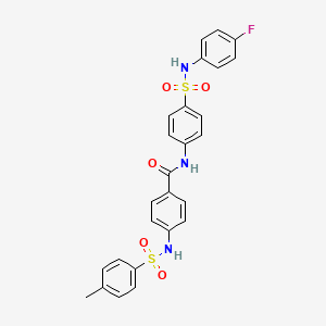 molecular formula C26H22FN3O5S2 B4225511 N-(4-{[(4-fluorophenyl)amino]sulfonyl}phenyl)-4-{[(4-methylphenyl)sulfonyl]amino}benzamide 