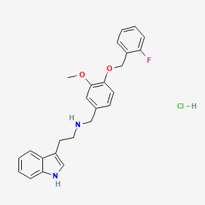 molecular formula C25H26ClFN2O2 B4225535 N-{4-[(2-fluorobenzyl)oxy]-3-methoxybenzyl}-2-(1H-indol-3-yl)ethanamine hydrochloride 