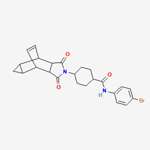 N-(4-bromophenyl)-4-(3,5-dioxo-4-azatetracyclo[5.3.2.0~2,6~.0~8,10~]dodec-11-en-4-yl)cyclohexanecarboxamide