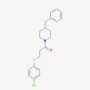 molecular formula C21H24ClNOS B422555 1-(4-Benzylpiperidin-1-yl)-3-[(4-chlorophenyl)sulfanyl]propan-1-one 
