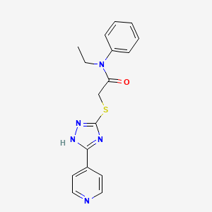 molecular formula C17H17N5OS B4225558 N-ethyl-N-phenyl-2-{[5-(4-pyridinyl)-4H-1,2,4-triazol-3-yl]thio}acetamide 