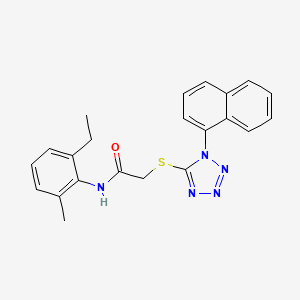 molecular formula C22H21N5OS B4225560 N-(2-ethyl-6-methylphenyl)-2-{[1-(1-naphthyl)-1H-tetrazol-5-yl]thio}acetamide 