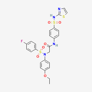 molecular formula C25H23FN4O6S3 B4225561 N~2~-(4-ethoxyphenyl)-N~2~-[(4-fluorophenyl)sulfonyl]-N~1~-{4-[(1,3-thiazol-2-ylamino)sulfonyl]phenyl}glycinamide 
