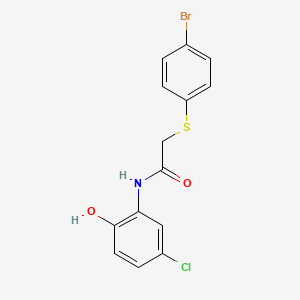 molecular formula C14H11BrClNO2S B4225562 2-[(4-bromophenyl)thio]-N-(5-chloro-2-hydroxyphenyl)acetamide 