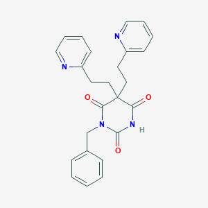 molecular formula C25H24N4O3 B4225627 1-benzyl-5,5-bis[2-(2-pyridinyl)ethyl]-2,4,6(1H,3H,5H)-pyrimidinetrione 