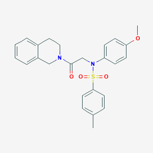 molecular formula C25H26N2O4S B422564 N-[2-(3,4-dihydro-2(1H)-isoquinolinyl)-2-oxoethyl]-N-(4-methoxyphenyl)-4-methylbenzenesulfonamide 