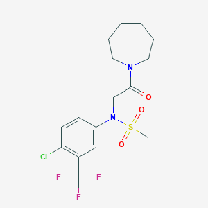 molecular formula C16H20ClF3N2O3S B422565 N-[2-(azepan-1-yl)-2-oxoethyl]-N-[4-chloro-3-(trifluoromethyl)phenyl]methanesulfonamide 