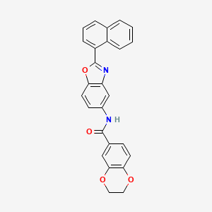 molecular formula C26H18N2O4 B4225658 N-[2-(1-naphthyl)-1,3-benzoxazol-5-yl]-2,3-dihydro-1,4-benzodioxine-6-carboxamide 