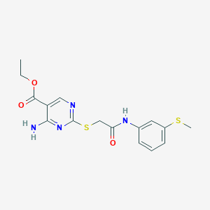 ethyl 4-amino-2-[(2-{[3-(methylthio)phenyl]amino}-2-oxoethyl)thio]-5-pyrimidinecarboxylate