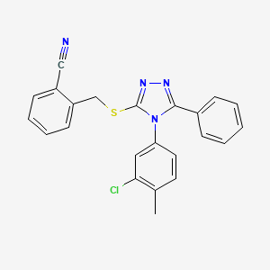 molecular formula C23H17ClN4S B4225675 2-({[4-(3-chloro-4-methylphenyl)-5-phenyl-4H-1,2,4-triazol-3-yl]thio}methyl)benzonitrile 