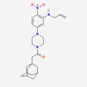 molecular formula C25H34N4O3 B4225676 5-[4-(1-adamantylacetyl)-1-piperazinyl]-N-allyl-2-nitroaniline 