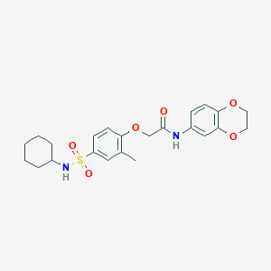 2-{4-[(cyclohexylamino)sulfonyl]-2-methylphenoxy}-N-(2,3-dihydro-1,4-benzodioxin-6-yl)acetamide