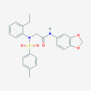 molecular formula C24H24N2O5S B422571 N-(1,3-benzodioxol-5-yl)-2-{2-ethyl[(4-methylphenyl)sulfonyl]anilino}acetamide 