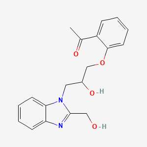 molecular formula C19H20N2O4 B4225713 1-(2-{2-hydroxy-3-[2-(hydroxymethyl)-1H-benzimidazol-1-yl]propoxy}phenyl)ethanone 