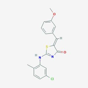 molecular formula C18H15ClN2O2S B422574 (5Z)-2-(5-chloro-2-methylanilino)-5-[(3-methoxyphenyl)methylidene]-1,3-thiazol-4-one 