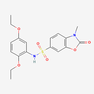 molecular formula C18H20N2O6S B4225740 N-(2,5-diethoxyphenyl)-3-methyl-2-oxo-2,3-dihydro-1,3-benzoxazole-6-sulfonamide 