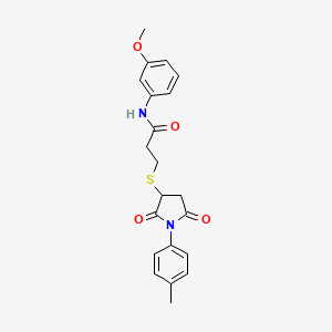 N-(3-methoxyphenyl)-3-{[1-(4-methylphenyl)-2,5-dioxo-3-pyrrolidinyl]thio}propanamide