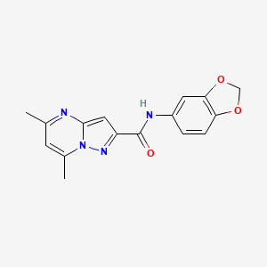 N-1,3-benzodioxol-5-yl-5,7-dimethylpyrazolo[1,5-a]pyrimidine-2-carboxamide