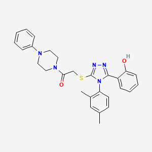 2-(4-(2,4-dimethylphenyl)-5-{[2-oxo-2-(4-phenyl-1-piperazinyl)ethyl]thio}-4H-1,2,4-triazol-3-yl)phenol
