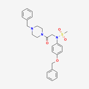 molecular formula C27H31N3O4S B4225760 N-[4-(benzyloxy)phenyl]-N-[2-(4-benzyl-1-piperazinyl)-2-oxoethyl]methanesulfonamide 