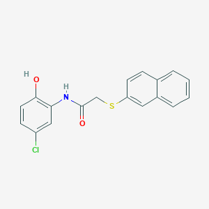 molecular formula C18H14ClNO2S B4225765 N-(5-chloro-2-hydroxyphenyl)-2-(2-naphthylthio)acetamide 