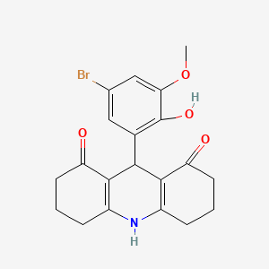 molecular formula C20H20BrNO4 B4225769 9-(5-bromo-2-hydroxy-3-methoxyphenyl)-3,4,6,7,9,10-hexahydro-1,8(2H,5H)-acridinedione 